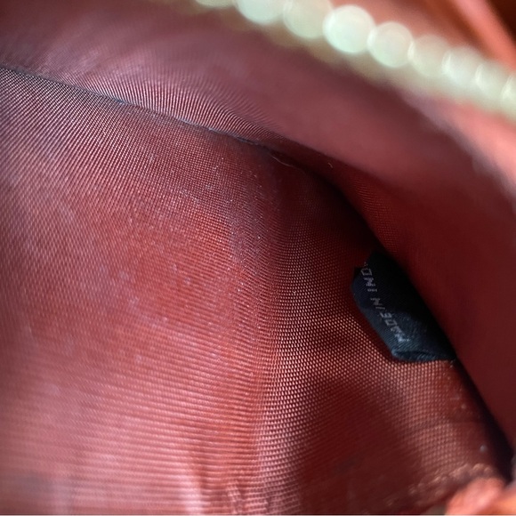 Prada Saffiano Long Continental Zip Wallet Orange Leather Gold Logo - Picture 4 of 13